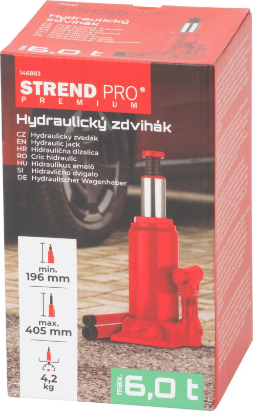 Zdvihák Strend Pro Premium, 06 ton, 196-405 mm, hydraulický 1
