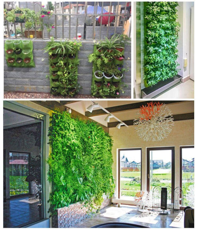 Vertical Grow Bag 4 textilné kvetináče na stenu zelená 6