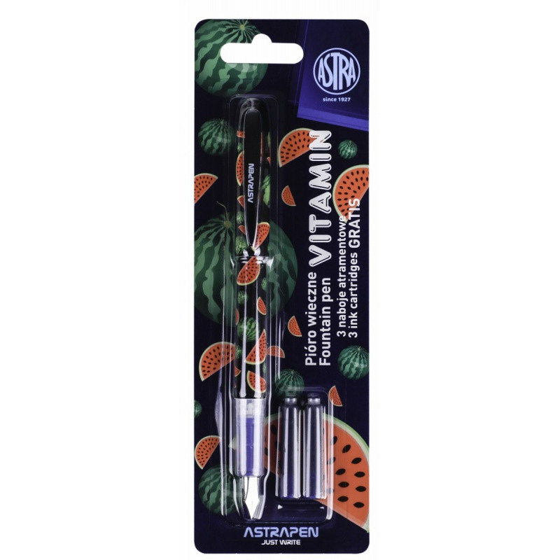 Plniace atramentové pero AstraPen Vitamin + 3ks náplň, mix farieb, blister, 203120002 2
