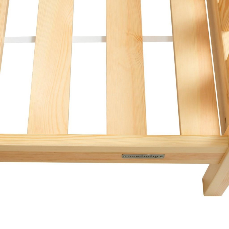 Detská posteľ domček so zábradlím a roštom New Baby CASTELLO 160x80 cm prírodná 4