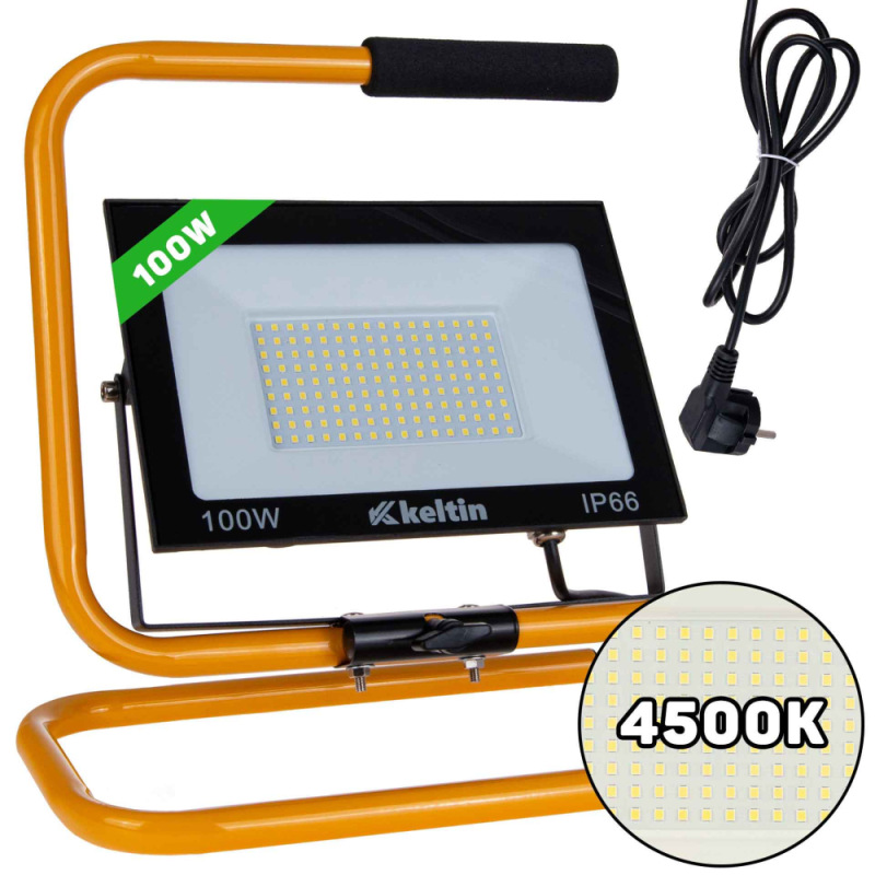 LED reflektor 100W so stojanom, neutrálna biela 4500K, KELTIN