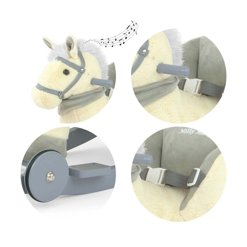 Hojdací koník s melódiou a kolieskami Milly Mally Polly béžový (damaged packaging) 5