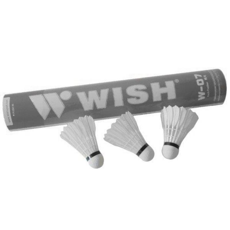 Badmintonové košíky WISH 805 perie 12ks - biele