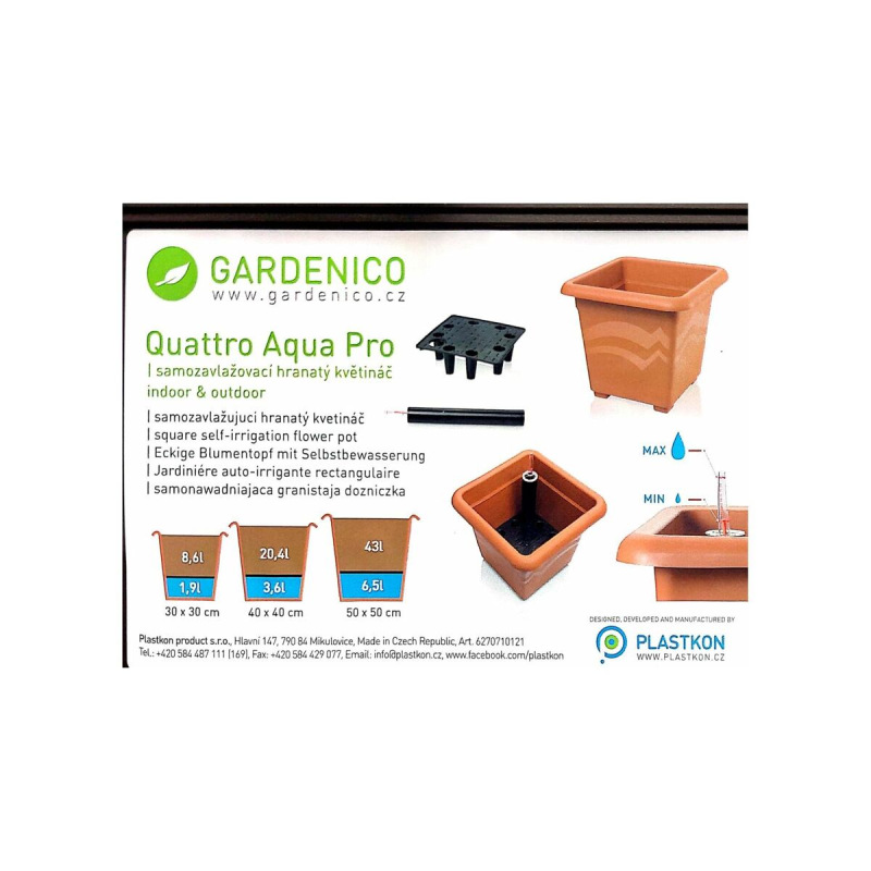 Quattro Aqua Pro samozavlažovací kvetináč terakota 5
