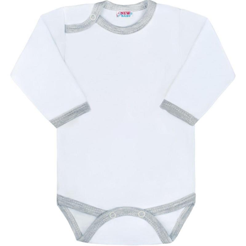 Dojčenské body New Baby so sivým lemom 80 (9-12m)