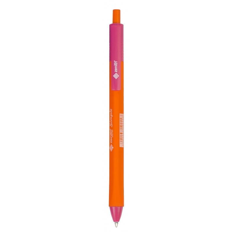 ASTRA ZENITH Simple, Guľôčkové pero 0,6mm, modré, ergonomické, oranžová, 201317001