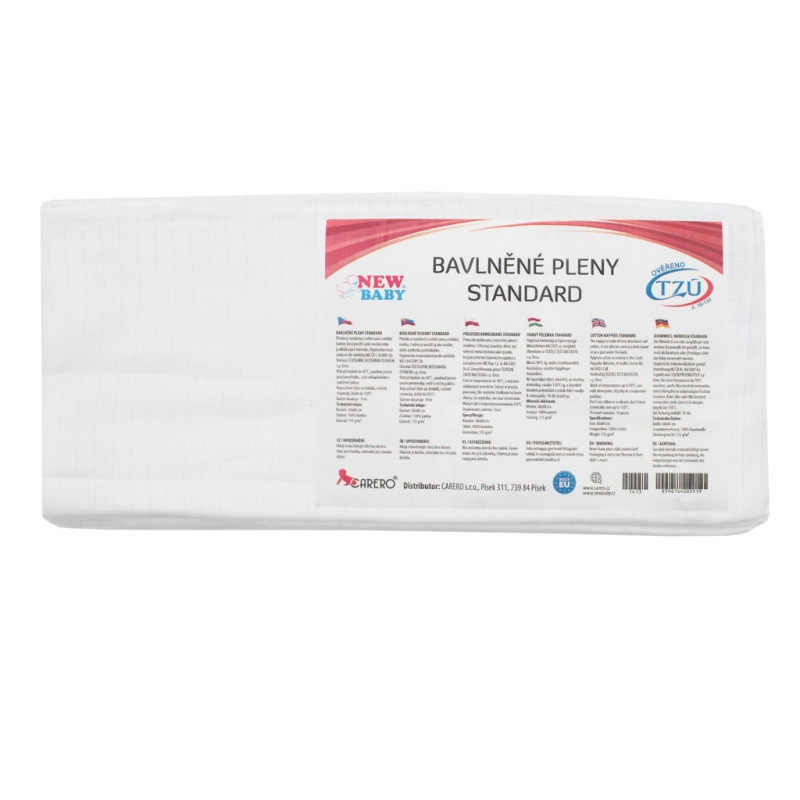 Bavlnené plienky NEW BABY 60x80 cm STANDARD 10 ks 1
