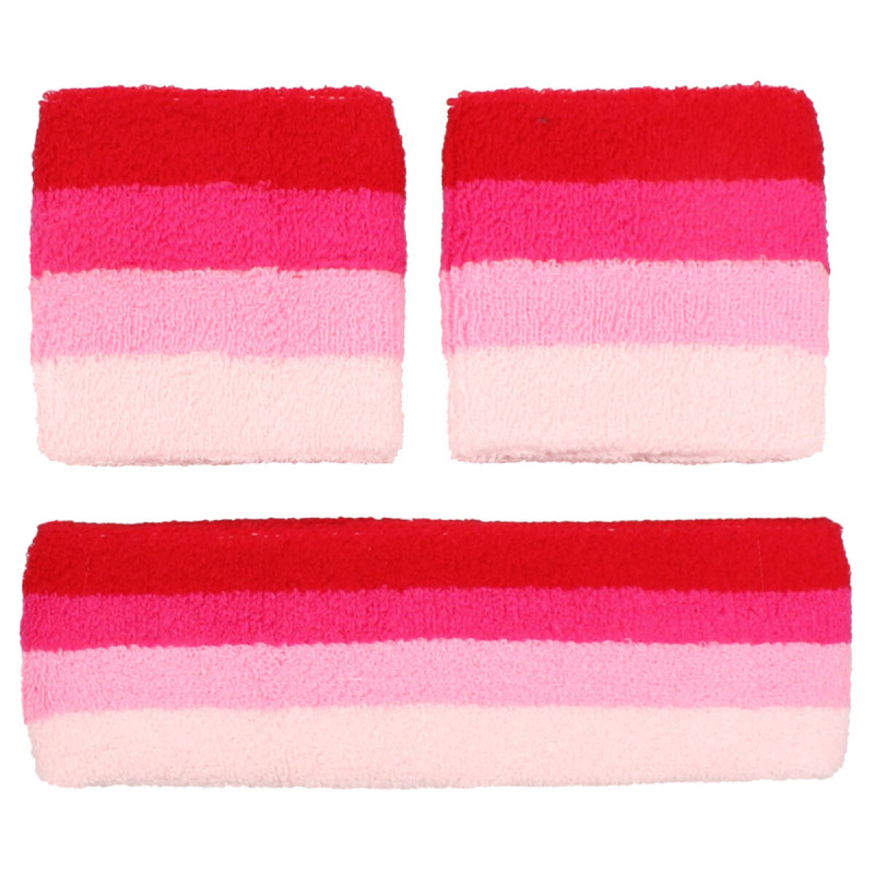 HeadWrist sada potítok a čelenky ružová