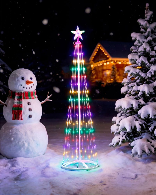 Dekorácia MagicHome Vianoce, stromček, 190xLED, mix farieb, plast-meď, 50x180 cm 2