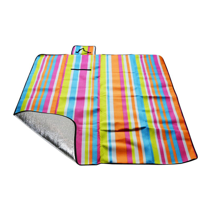 Pikniková deka CALTER FAMILY, 2.0x1.5m, alu fólia, pruhy duhové 1