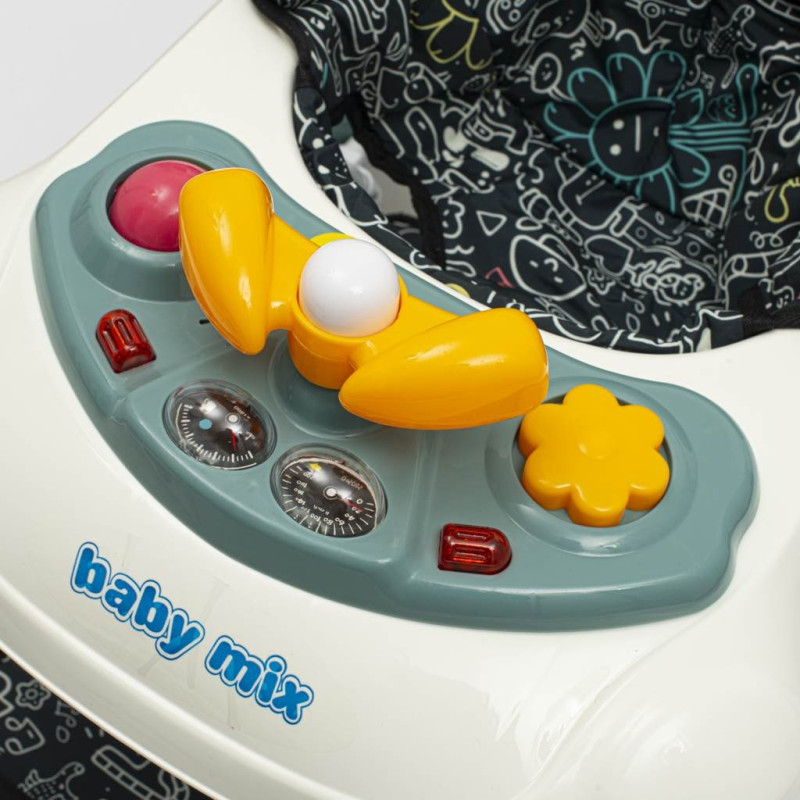 Detské chodítko s hojdačkou a siikónovými kolieskami Baby Mix zelená 4