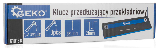 Predĺžovací kľúč prevodový na neprístupné miesta, 390 mm, GEKO 6
