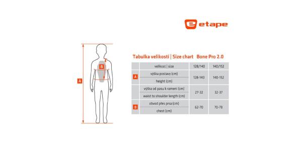 Etape Bone PRO 2.0 detský chránič chrbtice čierna-žltá veľ, 140-152 cm