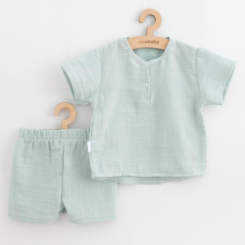 Dojčenská mušelínová súpravička New Baby Soft dress mätová 56 (0-3m)