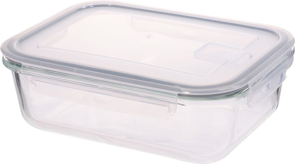 Dóza MagicHome, sklenená, obdĺžniková, 1000 ml, s vekom, s ventilom na odvetrávanie 1