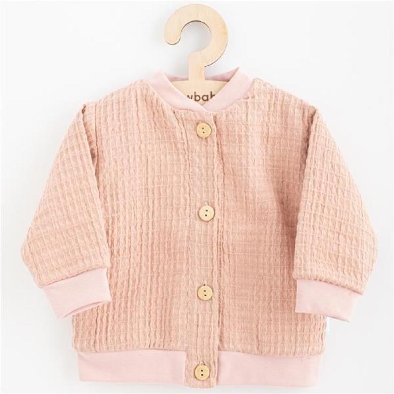 Dojčenský mušelínový kabátik New Baby Comfort clothes ružová 80 (9-12m)