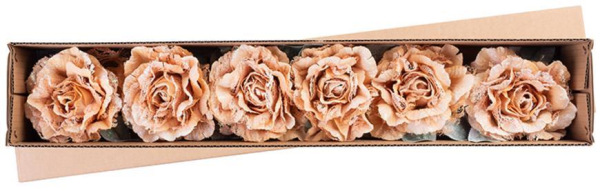 X Kvet MagicHome, pivónia s listom, zlatá, stonka, veľkosť kvetu: 12 cm, dĺžka kvetu: 23 cm, bal. 6 1