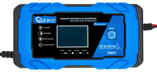 Nabíjačka autobatérii s funkciou opravy, 230 V, 12/24V, intenzita prúdu 8A, AGM/GEL, GEKO 9