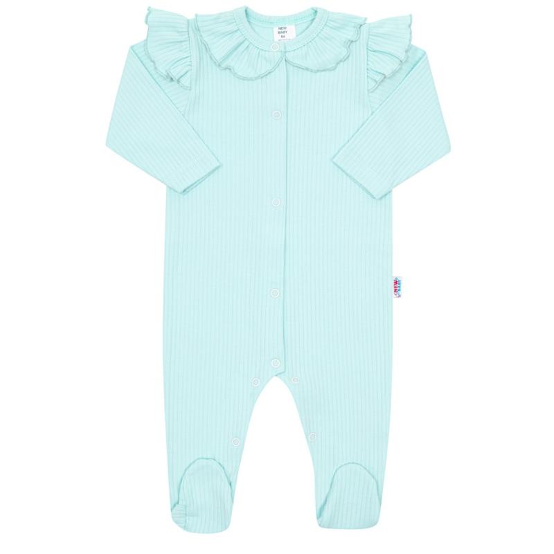 Dojčenský bavlnený overal New Baby Stripes ľadovo modrá 80 (9-12m)