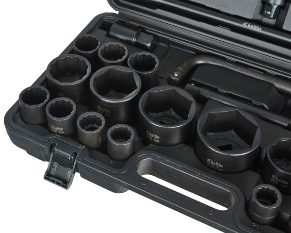 Gola sada s úderovými hlavicami 3/4" a 1", 26-dielna, 17-65 mm, 12-HRAN, kufor, KELTIN 4
