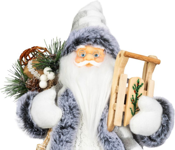 Dekorácia MagicHome Vianoce, Santa, biely-šedý, 45 cm 1