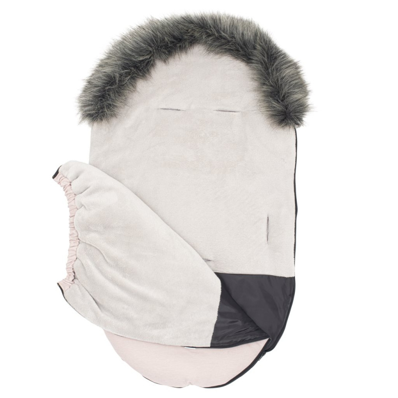 Detsky fusak NEW BABY s kožušinou dusty pink 1