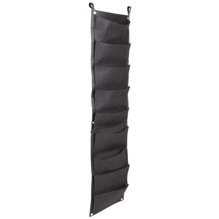 Vertical Grow Bag 9 textilné kvetináče na stenu čierna