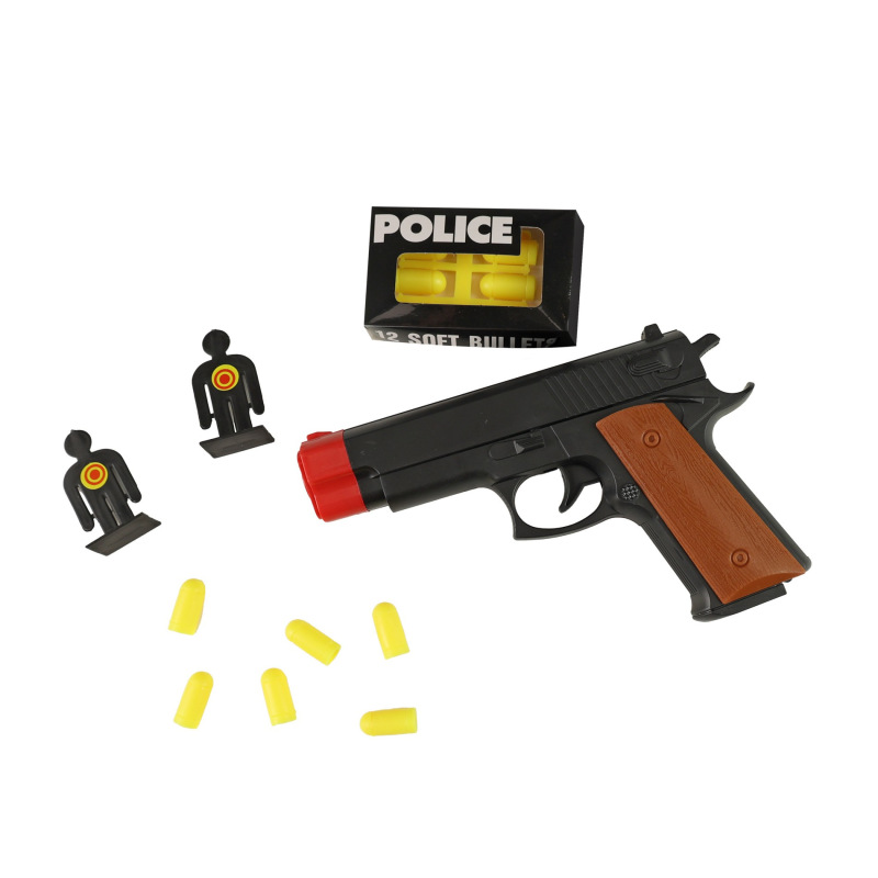 Pištoľ policajná s terčíkmi a nábojmi 3