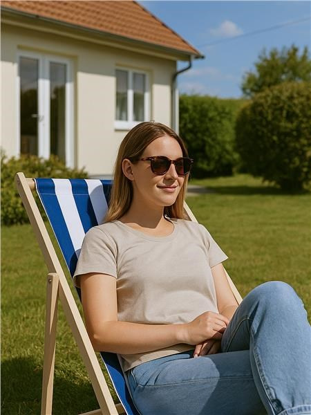 Záhradné ležadlo plážové skladacie Baby Mix modro-biele 3