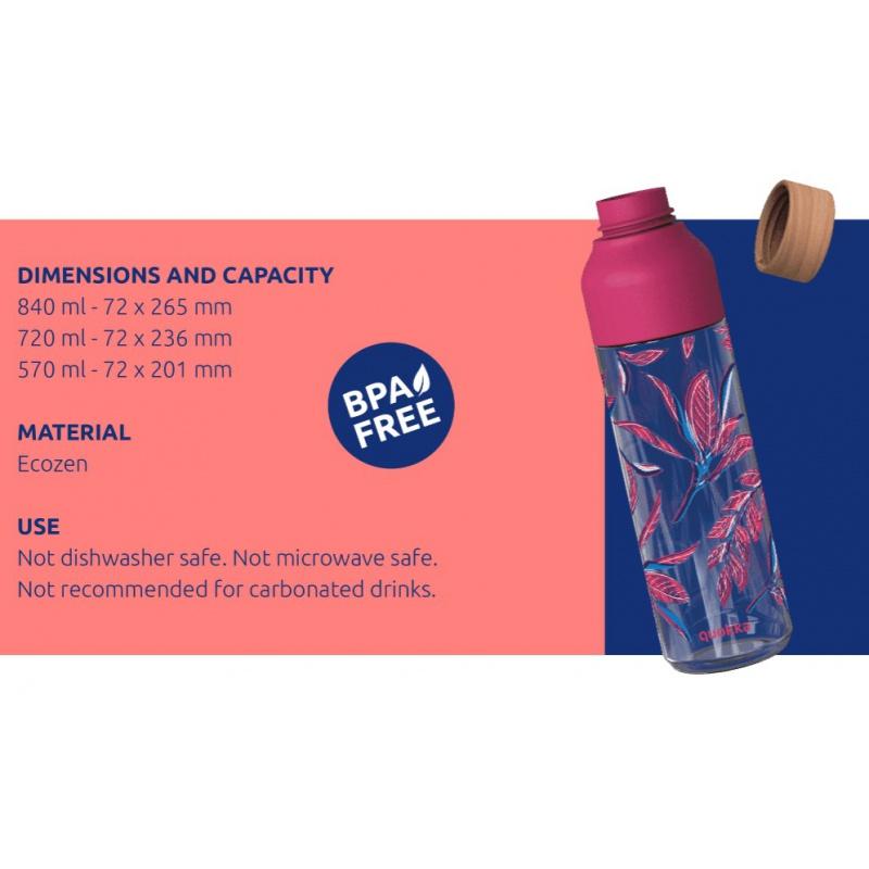 Quokka Ice, Plastová fľaša Red Flowers, 720ml, 06993 2
