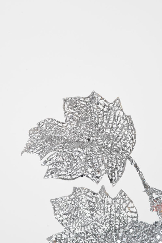 Vetvička MagicHome Vianoce, MapleGlis.Silver, strieborná, 65 cm
