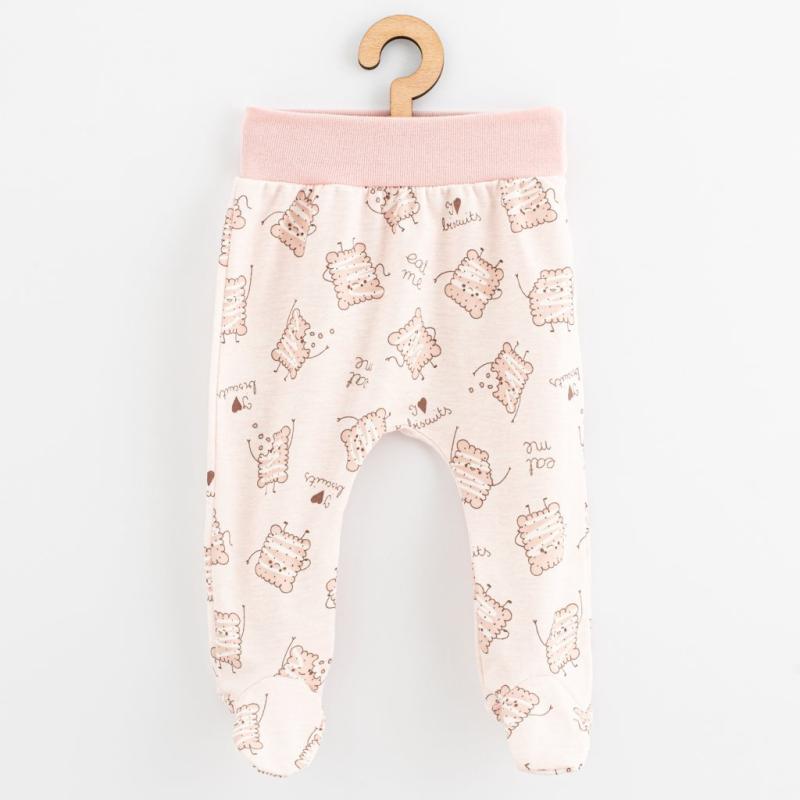 Dojčenské bavlnené polodupačky New Baby Biscuits ružová 80 (9-12m)