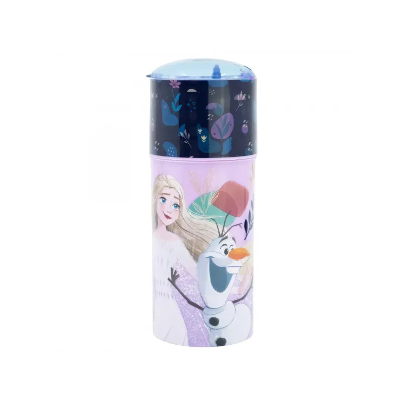 STOR Plastová fľaša s výsuvnou slamkou DISNEY FROZEN, 350ml, 74251