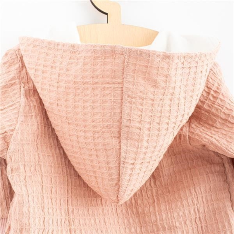 Dojčenský mušelínový overal s kapucňou New Baby Comfort clothes ružová 68 (4-6m) 2