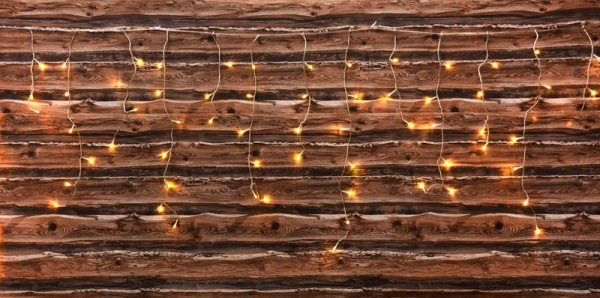 Reťaz MagicHome Vianoce Icicle, 200 LED teplá biela, jednoduché svietenie, 230 V, 50 Hz, IP44, exter