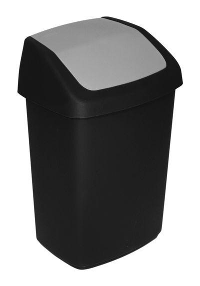 Kôš Curver® SWING BIN, 10 lit., 19.8x24.6x37.3 cm, čierny/sivý, na odpad