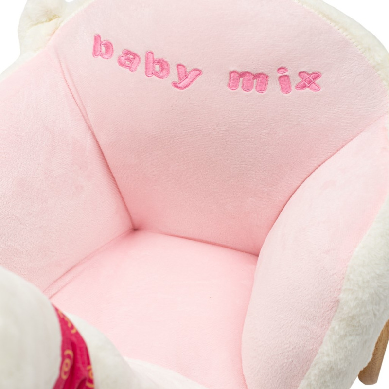 Hojdacia hračka s kolieskami a melódiou Baby Mix Labuť biela 2