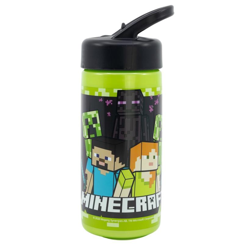 Plastová fľaša s výsuvnou slamkou MINECRAFT, Tritan 410ml, 40401