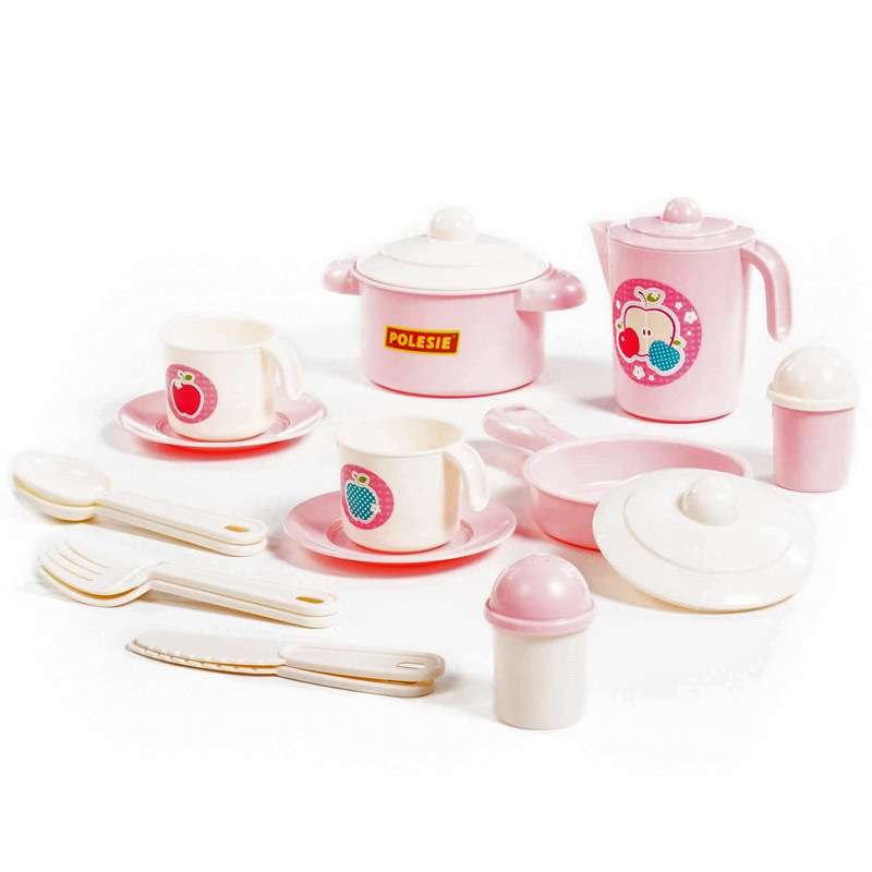 Ružová kuchynská súprava pre dve osoby