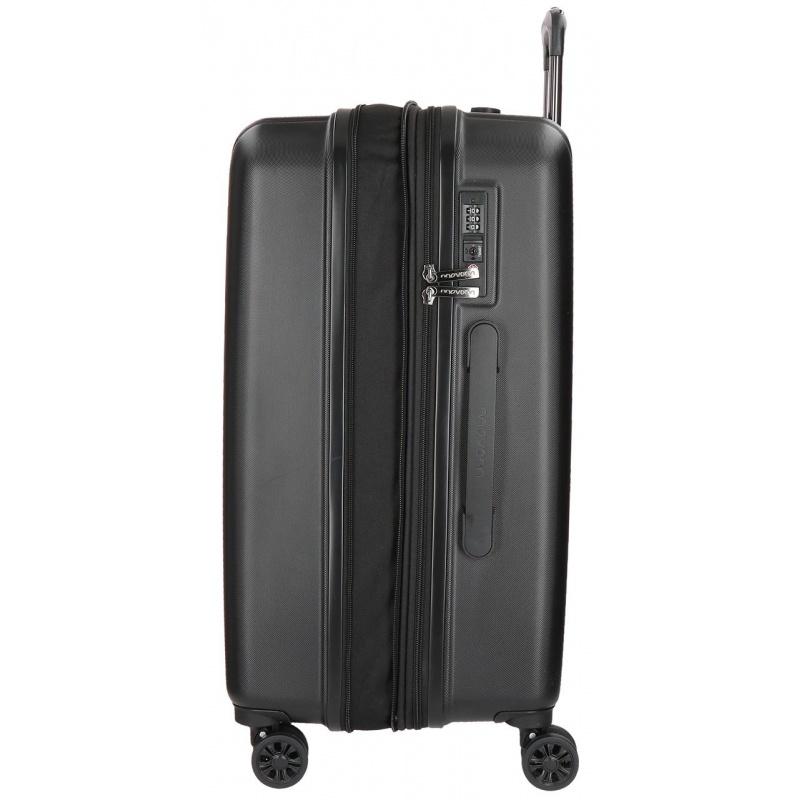 MOVOM Wood Black, Sada luxusných ABS cestovných kufrov, 75cm/65cm/55cm, 5318461