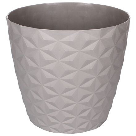 Plastkon Crystal Mat dekoratívny kvetináč sivá 16cm