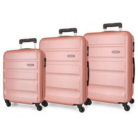 JOUMMA BAGS Sada ABS cestovných kufrov ROLL ROAD FLEX Nude, 55-65-75cm, 584946C
