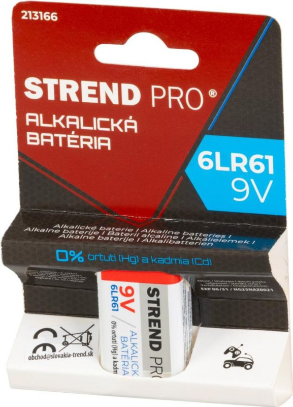 Batéria Strend Pro, alkalické, 6LR61, 9V