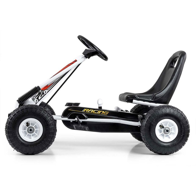 Detská šliapacia motokára Go-kart Milly Mally Thor biela 1