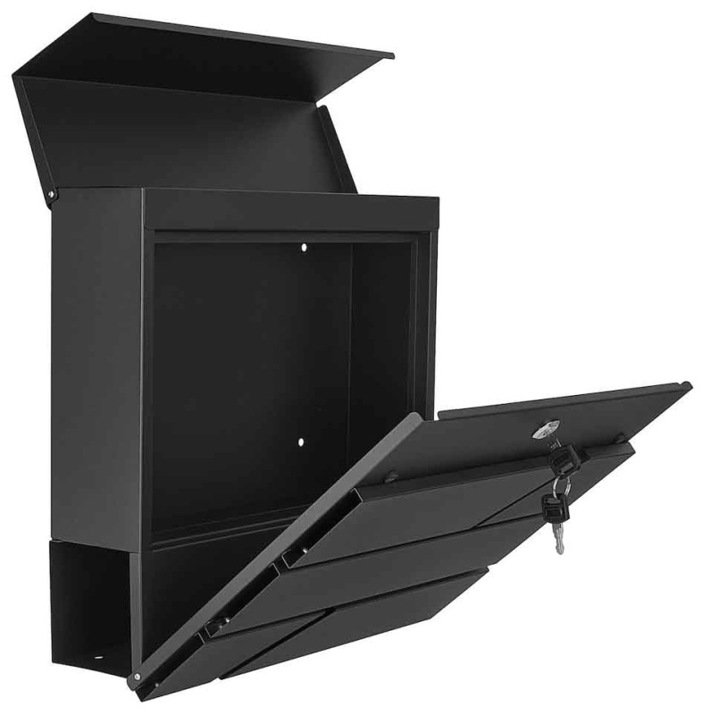 Poštová schránka 36,5 x 36,5 x 10 cm, čierna, GEKO 5
