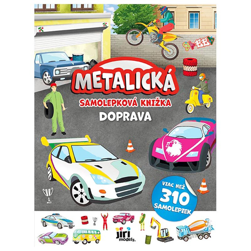 Metalická samolepková knižka Doprava