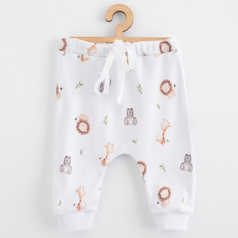 Detské bavlnené nohavice Jogger New Baby For Babies safari 80 (9-12m)