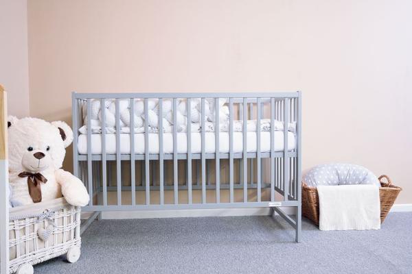 Detská postieľka New Baby BASIC štandard sivá