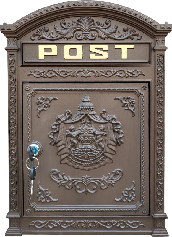 Schránka Edgar 315x95x445 mm, poštová, hnedá