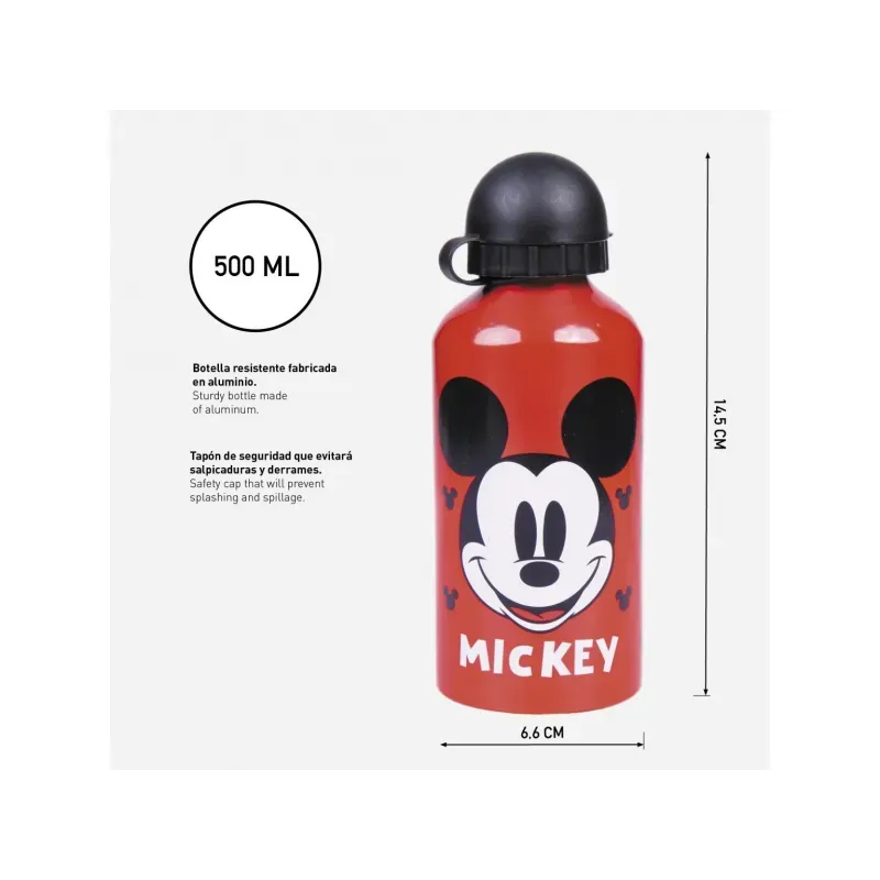 CERDÁ Súprava / Detský 3D batoh + Športová hliníková fľaša MICKEY MOUSE, 2100003588